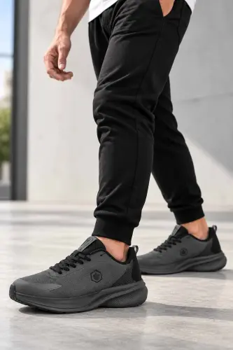 Erkek Gri Spor Ayakkabı TROXA 2,0 Memory Foam İç Taban Nefes Alabilen File Esnek Hafif Günlük Sneaker - Gri/MG - 5