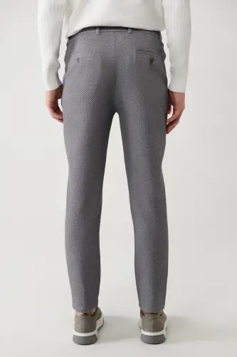 Erkek Gri Beli Lastikli Yandan Cepli Pantolon A32Y3223 - Gri - 4
