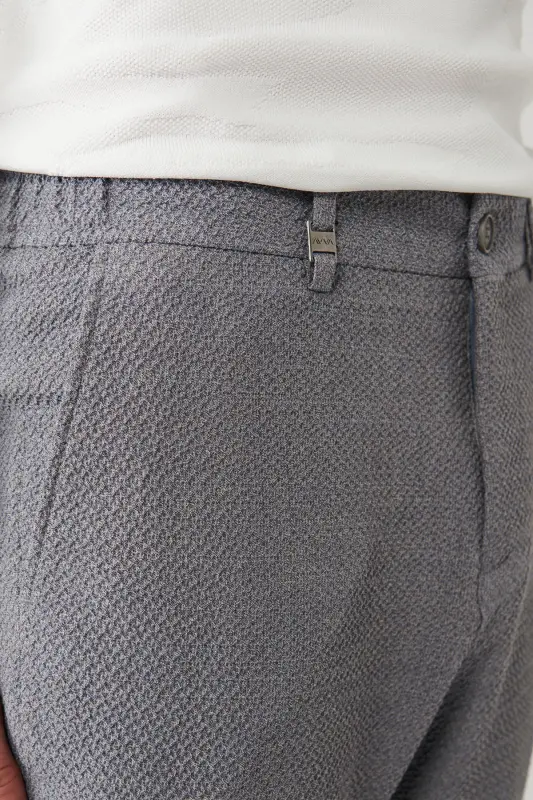 Erkek Gri Beli Lastikli Yandan Cepli Pantolon A32Y3223 - Gri - 6
