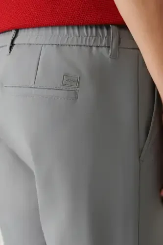 Erkek Gri Beli Lastikli 360 Derece Esnek Teknik Kumaş Slim Fit Pantolon A41Y3077 - 7