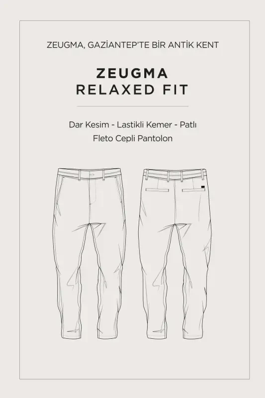 Erkek Gri Beli Lastikli 360 Derece Esnek Teknik Kumaş Slim Fit Pantolon A41Y3077 - 8