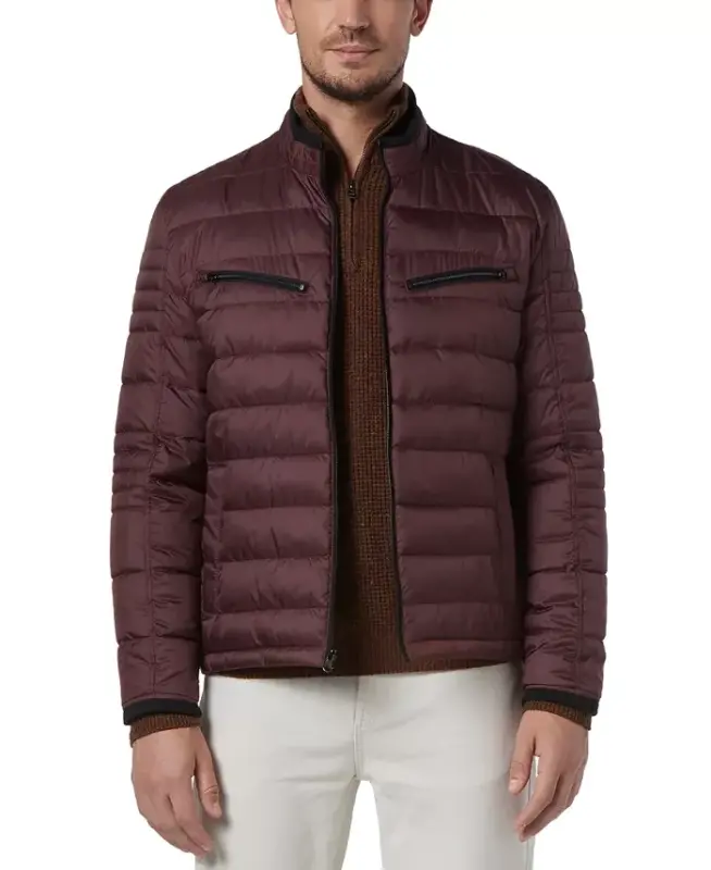 Men's Grymes Packable Racer Jacket-Oxblood - MARC NEW YORK