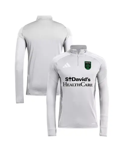 Men's Silver Austin FC 2025 Quarter-Zip Long Sleeve Training Top - Silver - 1