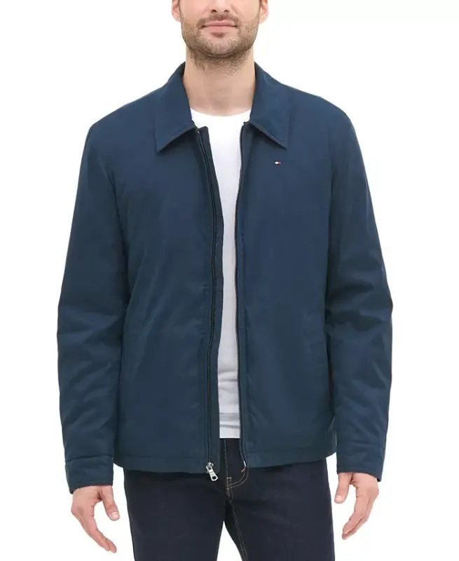 Men's Lightweight Full Zip-Front Jacket - Navy - 1