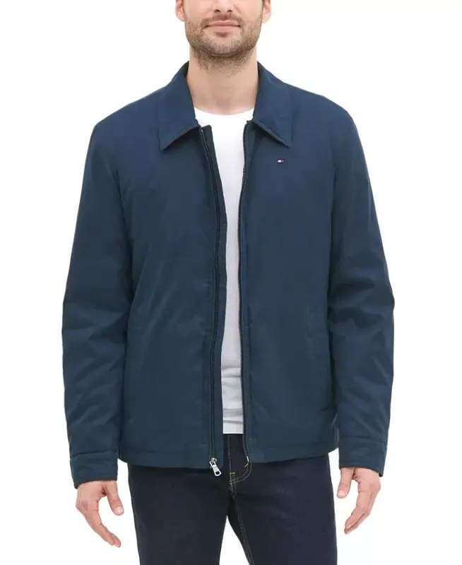 Men's Lightweight Full Zip-Front Jacket - Navy - 3