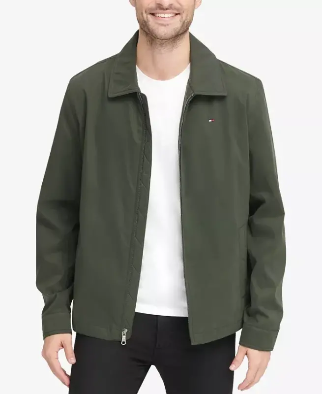 Men's Lightweight Full Zip-Front Jacket - Olive - 1