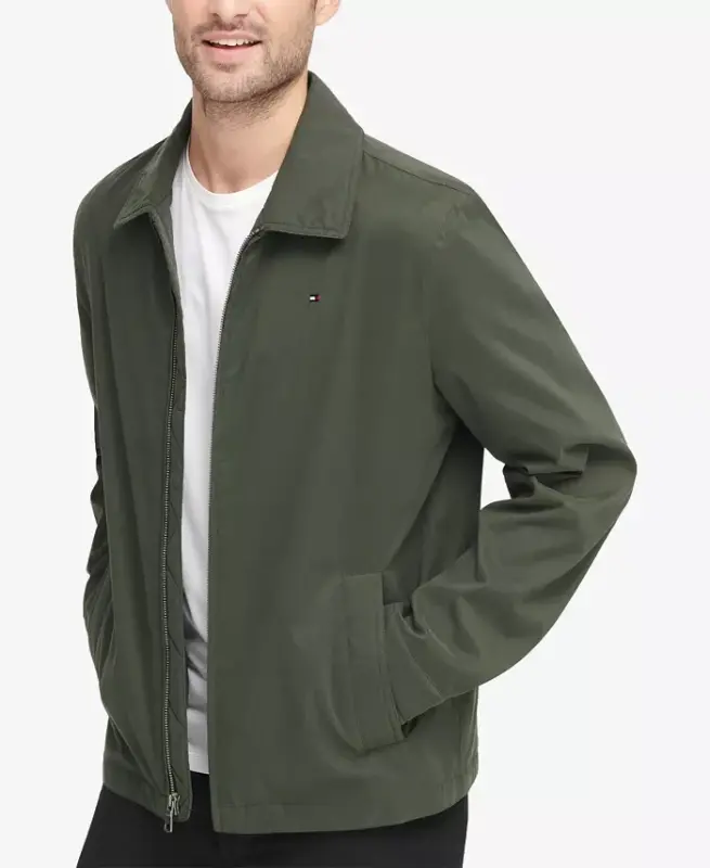 Men's Lightweight Full Zip-Front Jacket - Olive - 6