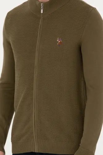 Erkek Haki Basic Triko Hırka 50268938-VR027-Haki - 6