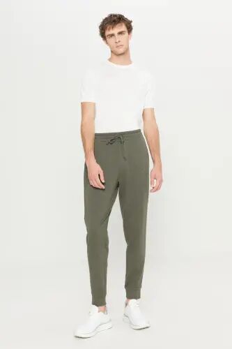 Erkek Haki Melanj Standart Fit Normal Kesim 2 İplik Cepli Rahat Pamuklu Jogger Eşofman Altı - HAKI MELANJ - AC&CO / ALTINYILDIZ CLASSICS (1)