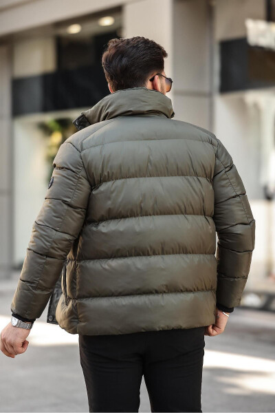 Erkek Haki Regular Fit Dik Yaka Su Ve Rüzgar Geçirmez Şişme Mont - HAKİ - 8