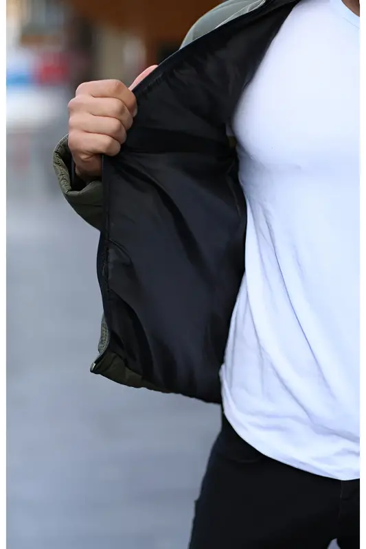 Erkek Haki Şişme Astarlı Mont Ceket-haki - 4