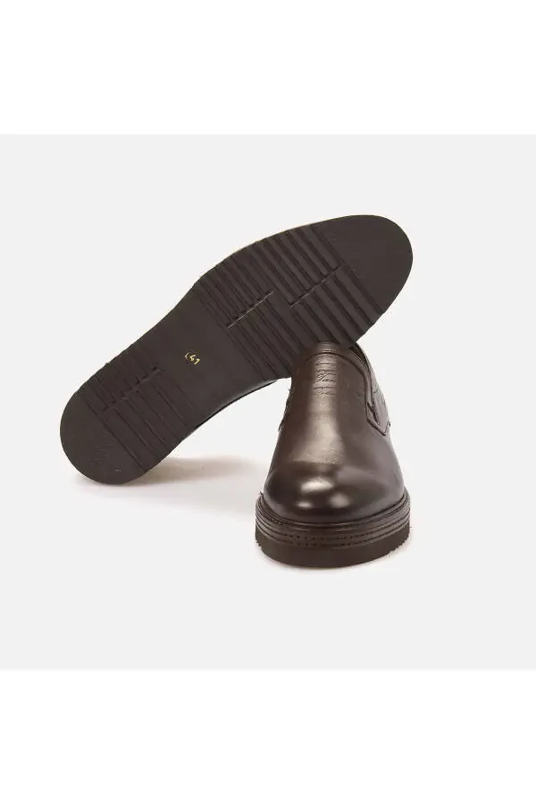 Erkek Hakiki Deri Eva Taban Kahverengi Spor & Sneaker Ayakkabı-Kahve Antik - 5