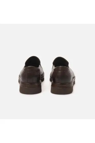 Erkek Hakiki Deri Eva Taban Kahverengi Spor & Sneaker Ayakkabı - Kahve Antik - 4