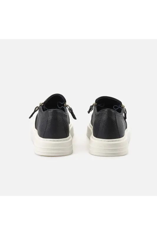Erkek Hakiki Deri Lacivert Spor & Sneaker Ayakkabı - Laci Floter - 4