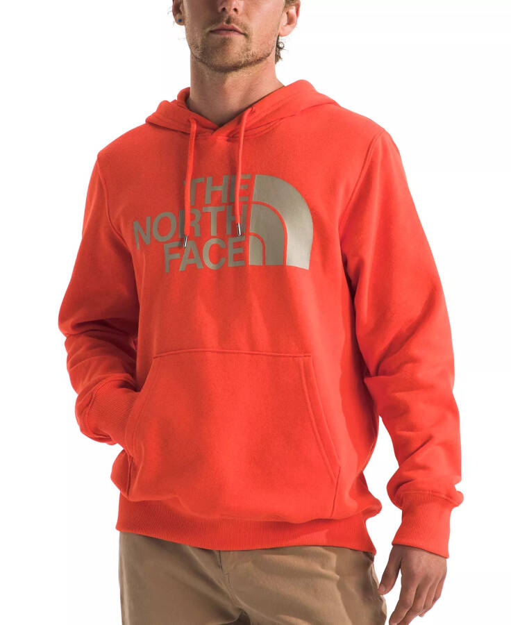 Erkek Half Dome Logo Kapüşonlu Sweatshirt Crimson Turuncu - 1