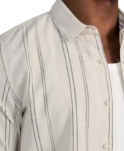 Men's Harkin Relaxed-Fit Stripe Button-Down Shirt - Pearl White Multi - 3