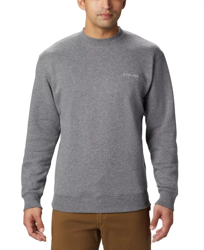 Men's Hart Mountain II Crew Sweatshirt-Charcoal Heather - COLUMBIA