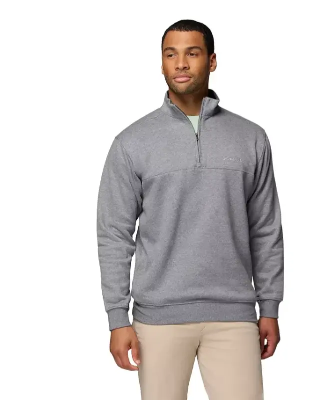 Men's Hart Mountain II Quarter-Zip Fleece Sweatshirt-Charcoal Heather - COLUMBIA