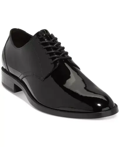 Men's Hawthorne Plain Oxford Dress Shoe - Black Patent / Black 