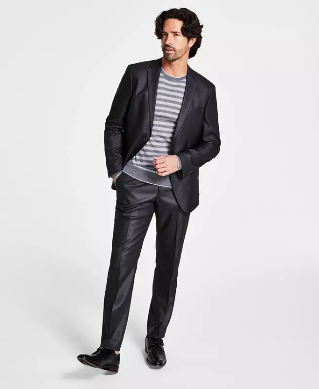 Men's Ready Flex Slim-Fit Nested Suit - Gun Metal - KENNETH COLE REACTION