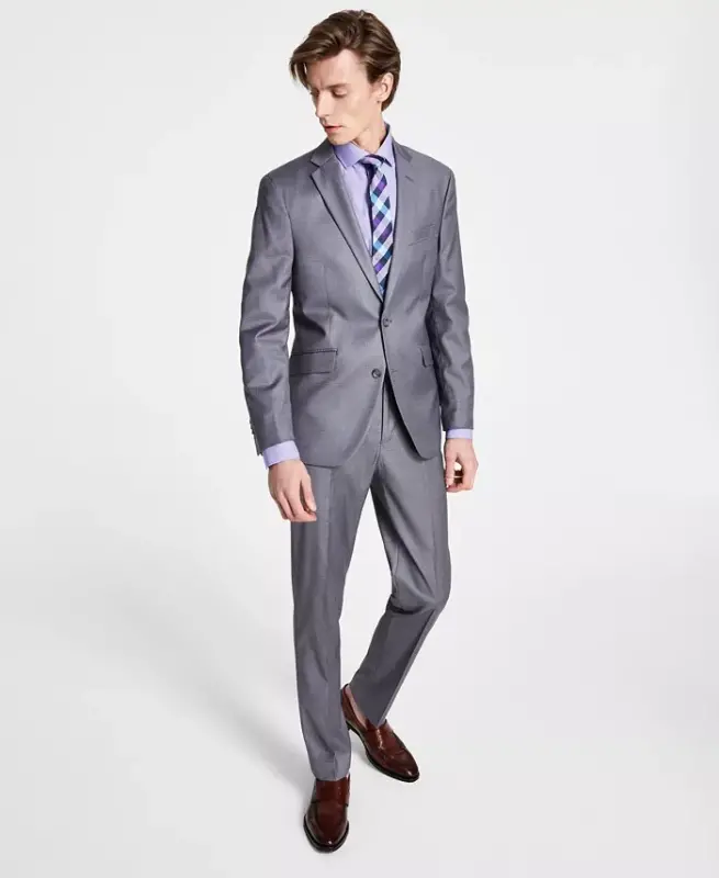 Men's Ready Flex Slim-Fit Nested Suit - Light Grey - 1