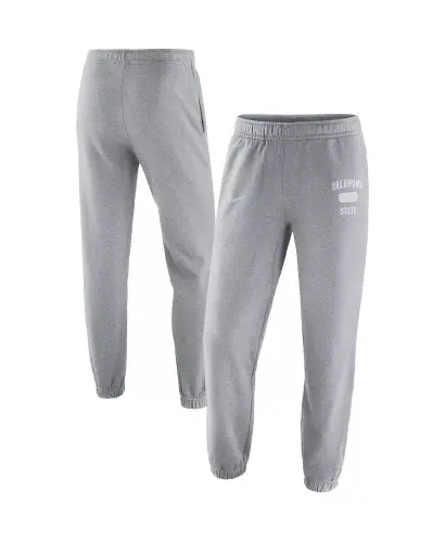 Men's Heathered Gray Oklahoma State Cowboys Saturday Fleece Pants - Heathered Gray - 1