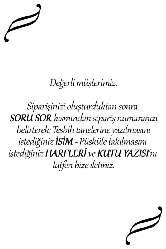 Erkek Hediyelik Harf Püsküllü Kehribar Tesbih, Isimli Tespih Siyah - Siyah - 3