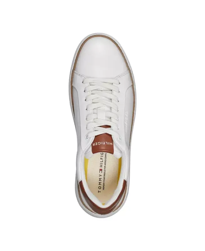 Men's Hines Lace Up Casual Sneakers - White, Cognac - 4