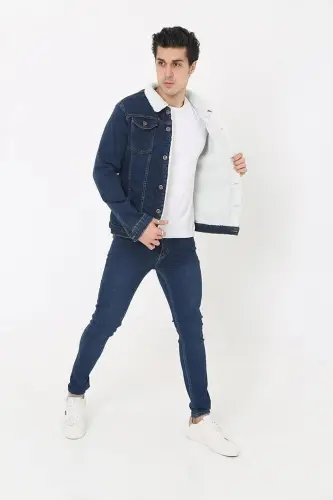 Erkek Içi Kürklü Kot Ceket-K.MAVİ - COMSTAR (1)