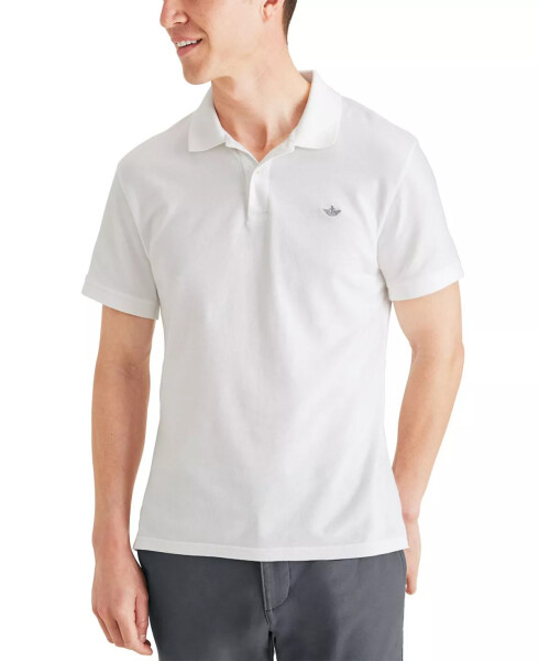 Erkek Icon Slim Fit İşlemeli Logo Polo Gömlek Parlak Beyaz - 1