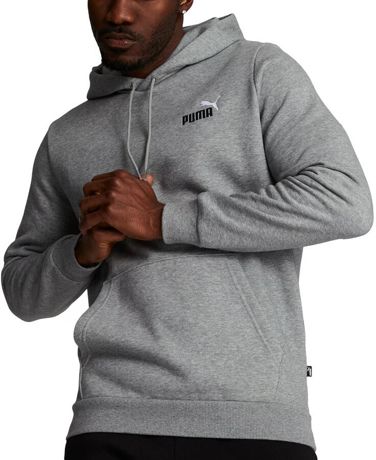 Erkek İğneli Logolu Polar Kapüşonlu Sweatshirt Medium Grey Heather - 1