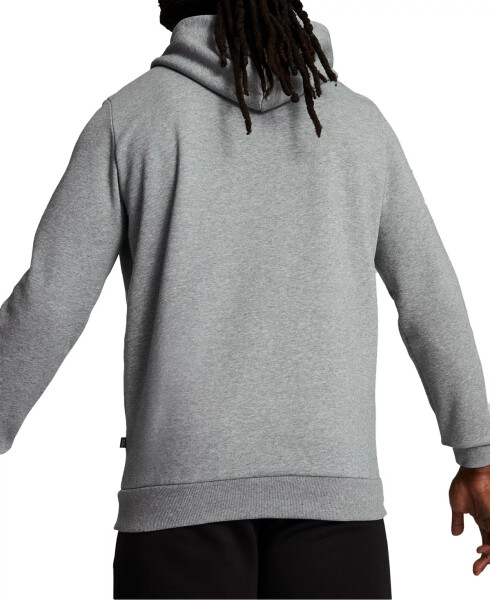 Erkek İğneli Logolu Polar Kapüşonlu Sweatshirt Medium Grey Heather - 2