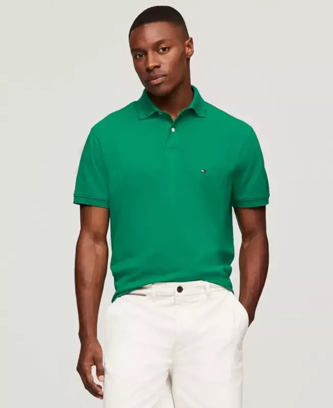 Erkek İkonik 1985 Dar Kesim Polo Tişört - Nouveau Yeşil - TOMMY HILFIGER