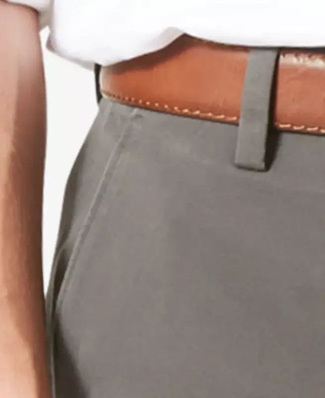 Men's Workday Smart 360 Flex Classic Fit Khaki Stretch Pants-Dark Gray - 3