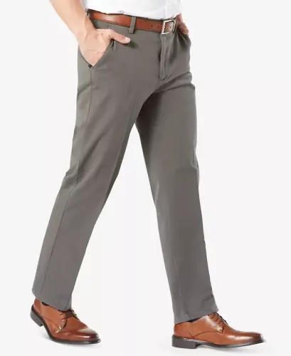 Men's Workday Smart 360 Flex Classic Fit Khaki Stretch Pants-Dark Gray - DOCKERS (1)
