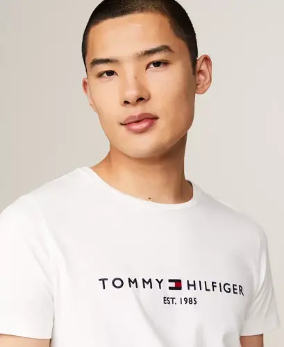 Men's Embroidered Logo Regular-Fit Crewneck T-Shirt - Snow White - 3