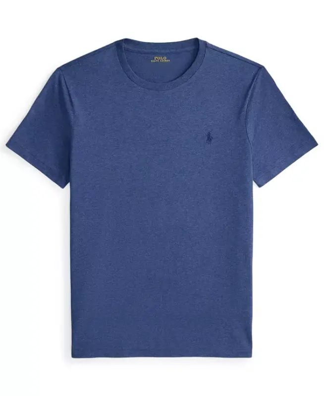 Erkek İşlemeli Midilli Klasik Kesim T-Shirt - Derby Mavi Kırçıllı - 6