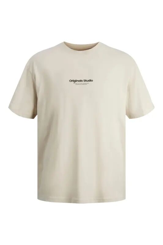 Erkek Jack & Jones Baskılı Bisiklet Yaka T-Shirt - Gri - Gri - 7