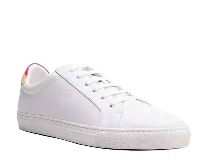 Men's Jay Casual Low Top Fashion Sneaker-White/rainbow - BLAKE MCKAY