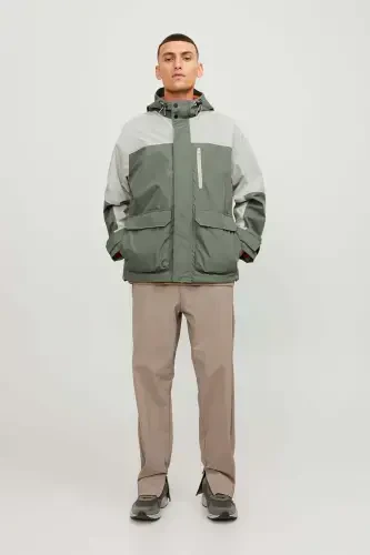 Erkek Jcohıke Suya Dayanıklı Kapüşonlu Softshell Mevsimlik Mont 12253569 Haki-Haki - 2