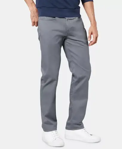 Men's Jean Cut Straight-Fit All Seasons Tech Khaki Pants - Burma Grey - 4