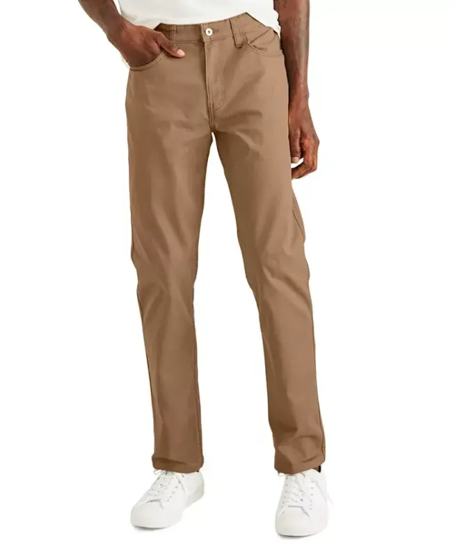 Men's Jean Cut Straight-Fit All Seasons Tech Khaki Pants - Leather - 1
