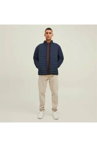 Jack&Jones 12211129 JJERECYCLE PUFFER COLOR Erkek Şişme Mont Lacivert-Lacivert 