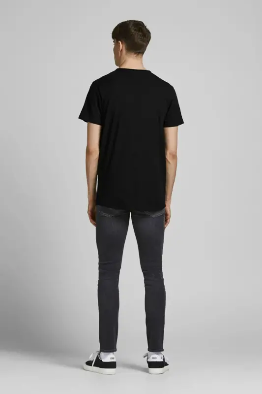 Erkek Jjebasher Bisiklet Yaka T-shirt 12182498 Siyah - Siyah - 5