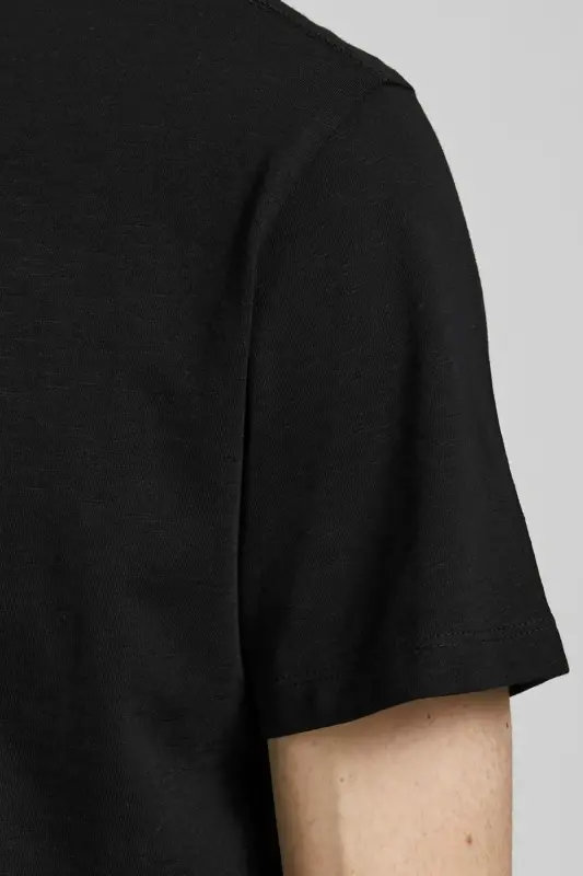 Erkek Jjebasher Bisiklet Yaka T-shirt 12182498 Siyah - Siyah - 6