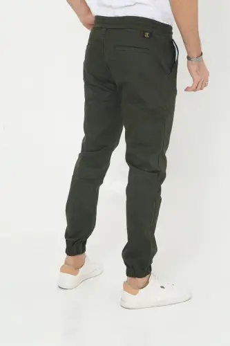 Erkek Jogger Bel Lastikli Pantolon-HAKİ - 6