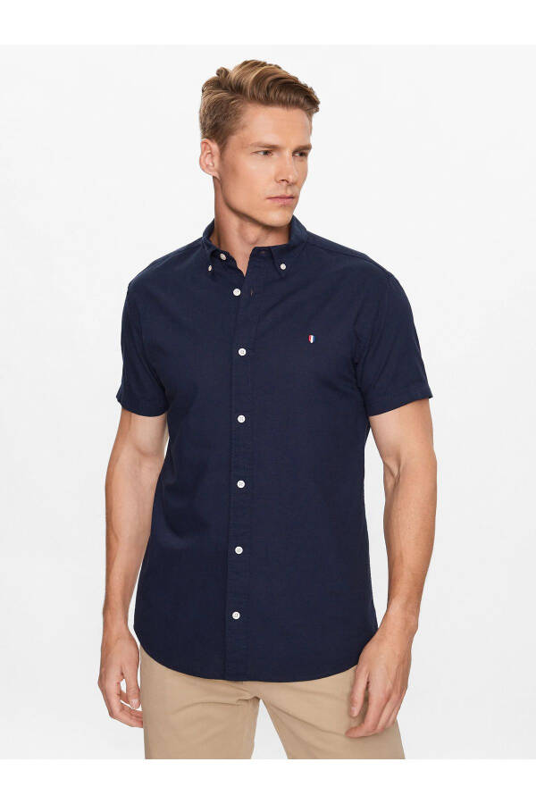 Erkek JPRBLUSUMMER SHIELD SHIRT S/S LN Gömlek-Lacivert - 1