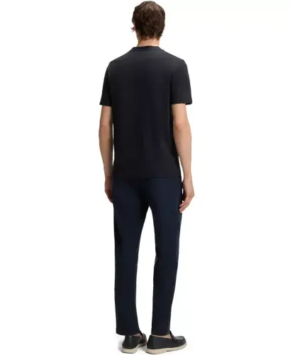 Men's Cotton-Blend Bubble-Jacquard T-Shirt - Dark Blue - 6