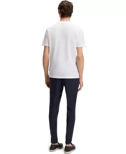 Men's Cotton-Blend Bubble-Jacquard T-Shirt - White - 5