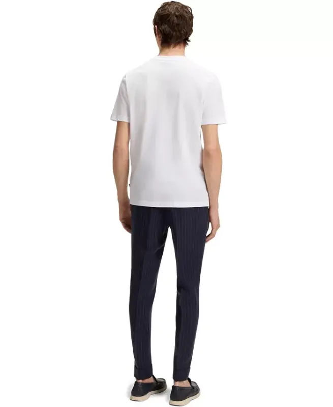 Men's Cotton-Blend Bubble-Jacquard T-Shirt - White - 5